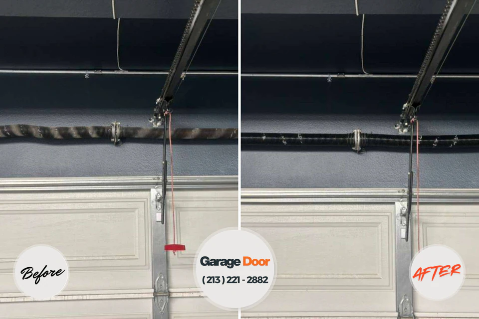 Before and after: garage door repair Salt Creek Commons, IN